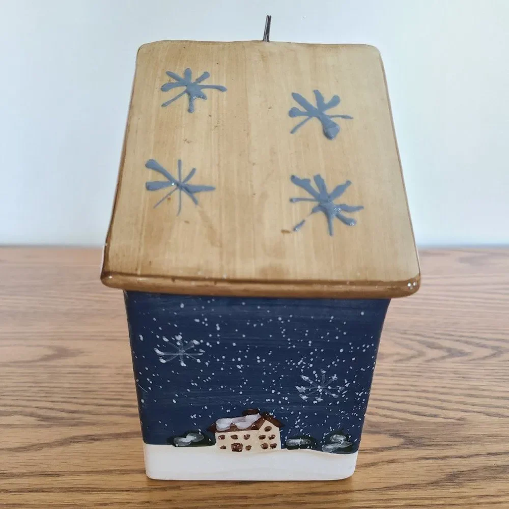 Vintage Ceramic Porcelain Holiday Indoor Outdoor Snowman Birdhouse 4 Bird Lovers